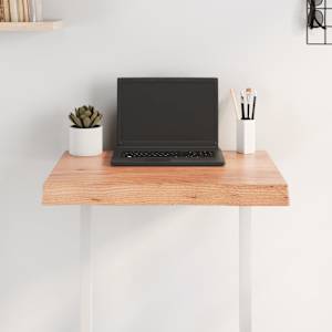 vidaXL Tafelblad natuurlijke rand 60x40x(2-6) cm eikenhout lichtbruin