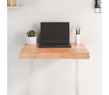 vidaXL Dessus de table bois massif trait&eacute; bordure assortie