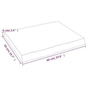 Stolní deska světle hnědá 60x50x(2-6)cm ošetřený dub živá hrana - obrázek 9