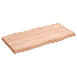 Stolní deska světle hnědá 80x40x(2-4)cm ošetřený dub živá hrana - obrázek 4