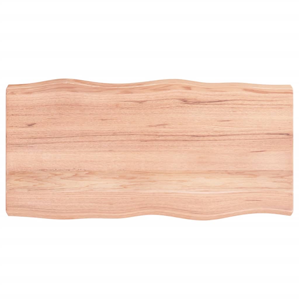 vidaXL Blat masă, 80x40x6 cm, maro, lemn stejar tratat contur organic