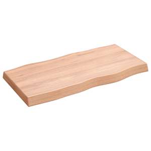 Stolní deska světle hnědá 80x40x(2-6)cm ošetřený dub živá hrana - obrázek 4