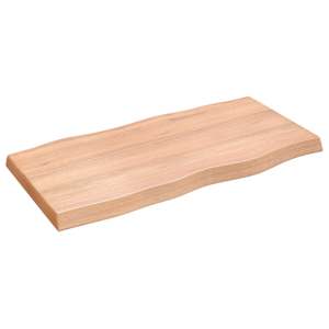 Stolní deska hnědá 100x50x(2-6)cm ošetřený dřevo živá hrana - obrázek 4