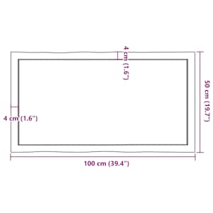 Stolní deska hnědá 100x50x(2-6)cm ošetřený dřevo živá hrana - obrázek 10