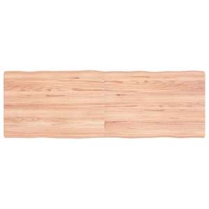 Stolní deska hnědá 120x40x(2-4)cm ošetřený dřevo živá hrana - obrázek 1