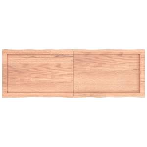 Stolní deska hnědá 120x40x(2-4)cm ošetřený dřevo živá hrana - obrázek 3