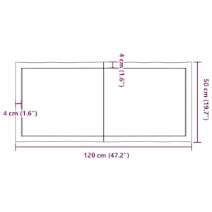 Stolní deska hnědá 120x50x(2-4)cm ošetřený dřevo živá hrana - obrázek 10