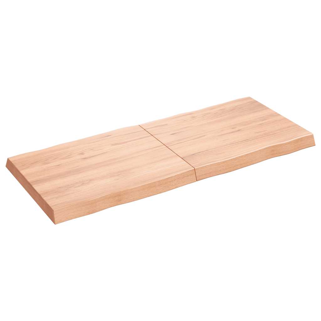 vidaXL Tafelblad natuurlijke rand 120x50x(2-6)cm eikenhout lichtbruin afbeelding