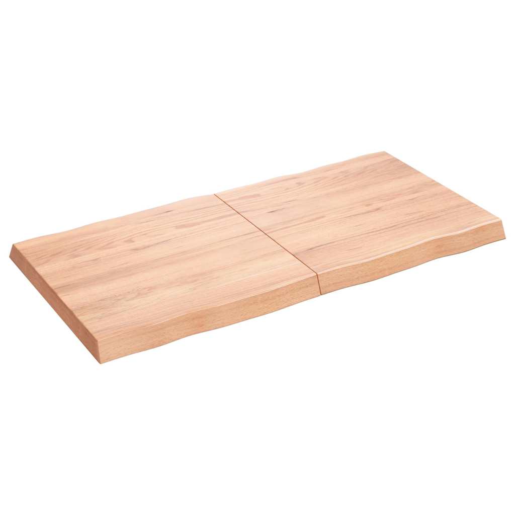 vidaXL Tafelblad natuurlijke rand 120x60x(2-6)cm eikenhout lichtbruin afbeelding