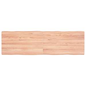 Stolní deska hnědá 140x40x(2-4)cm ošetřený dřevo živá hrana - obrázek 1