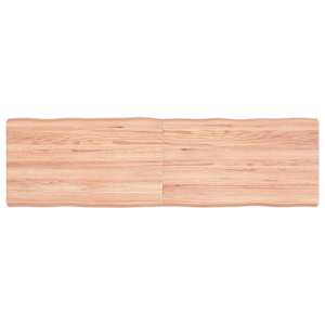 Stolní deska hnědá 140x40x(2-6)cm ošetřený dřevo živá hrana