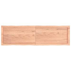 Stolní deska hnědá 140x40x(2-6)cm ošetřený dřevo živá hrana - obrázek 3