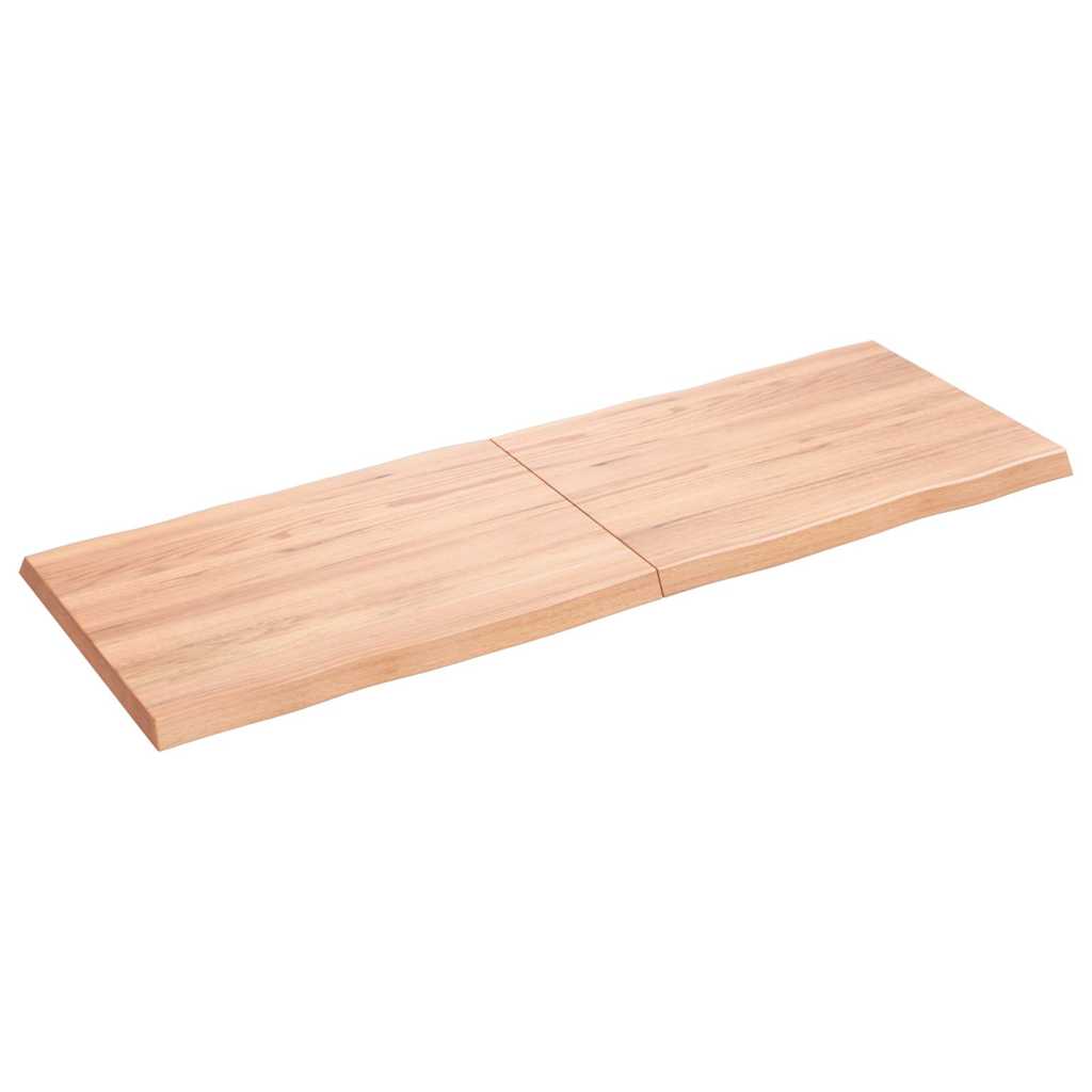 vidaXL Tafelblad natuurlijke rand 140x50x(2-4) cm eikenhout lichtbruin afbeelding