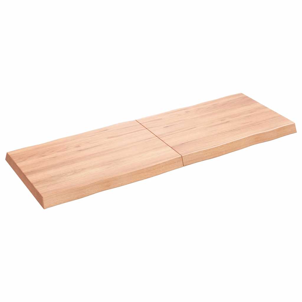 vidaXL Tafelblad natuurlijke rand 140x50x(2-6) cm eikenhout lichtbruin afbeelding