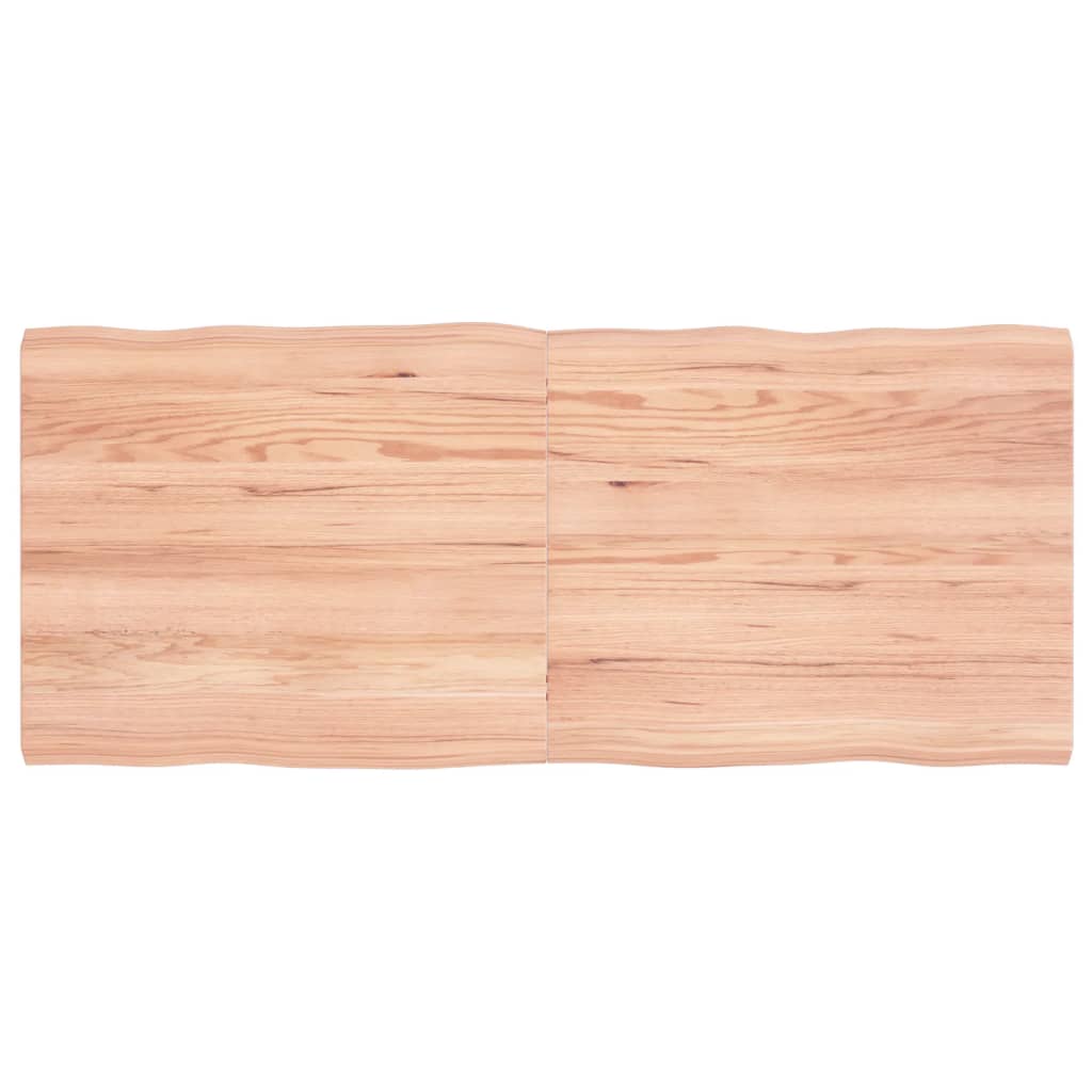 Tischplatte 140x60x(2-4) cm Massivholz Behandelt Baumkante