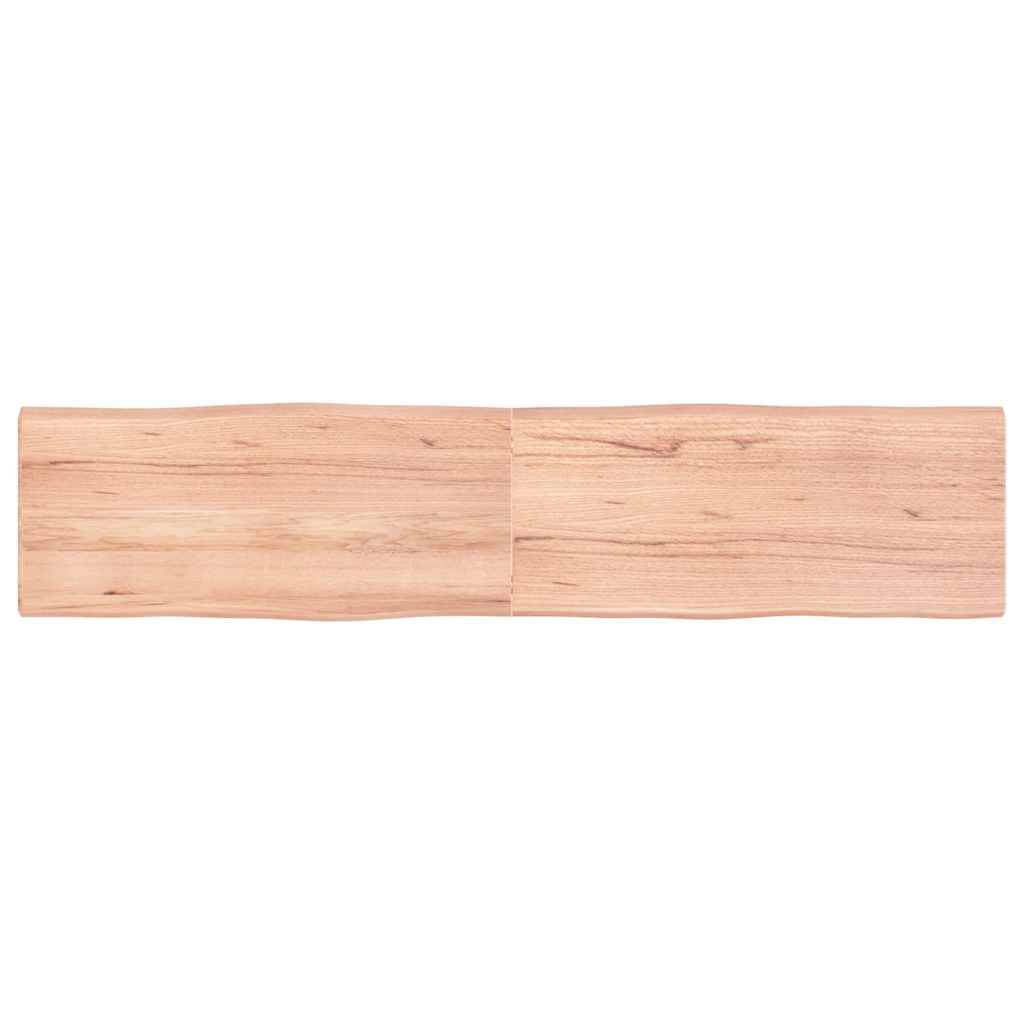 vidaXL Tampo mesa 180x40x4 carvalho tratado borda viva castanho-claro