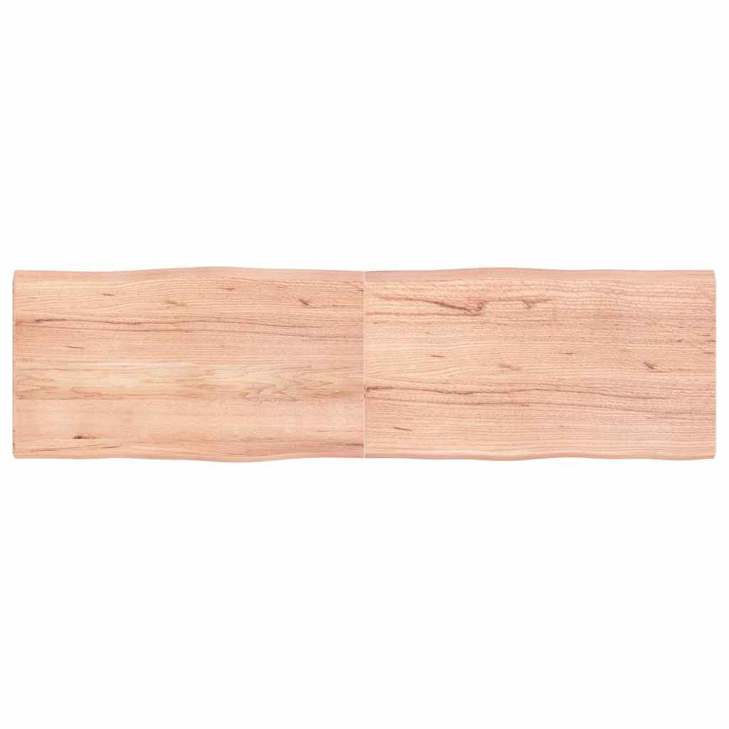vidaXL Tampo mesa 180x50x4 carvalho tratado borda viva castanho-claro