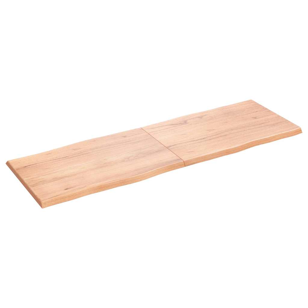 vidaXL Tafelblad natuurlijke rand 180x60x(2-4) cm eikenhout lichtbruin afbeelding