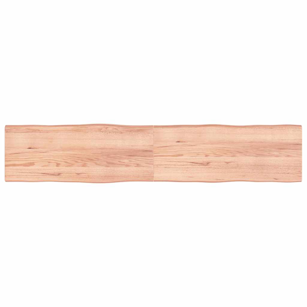 vidaXL Tampo mesa 200x40x4 carvalho tratado borda viva castanho-claro