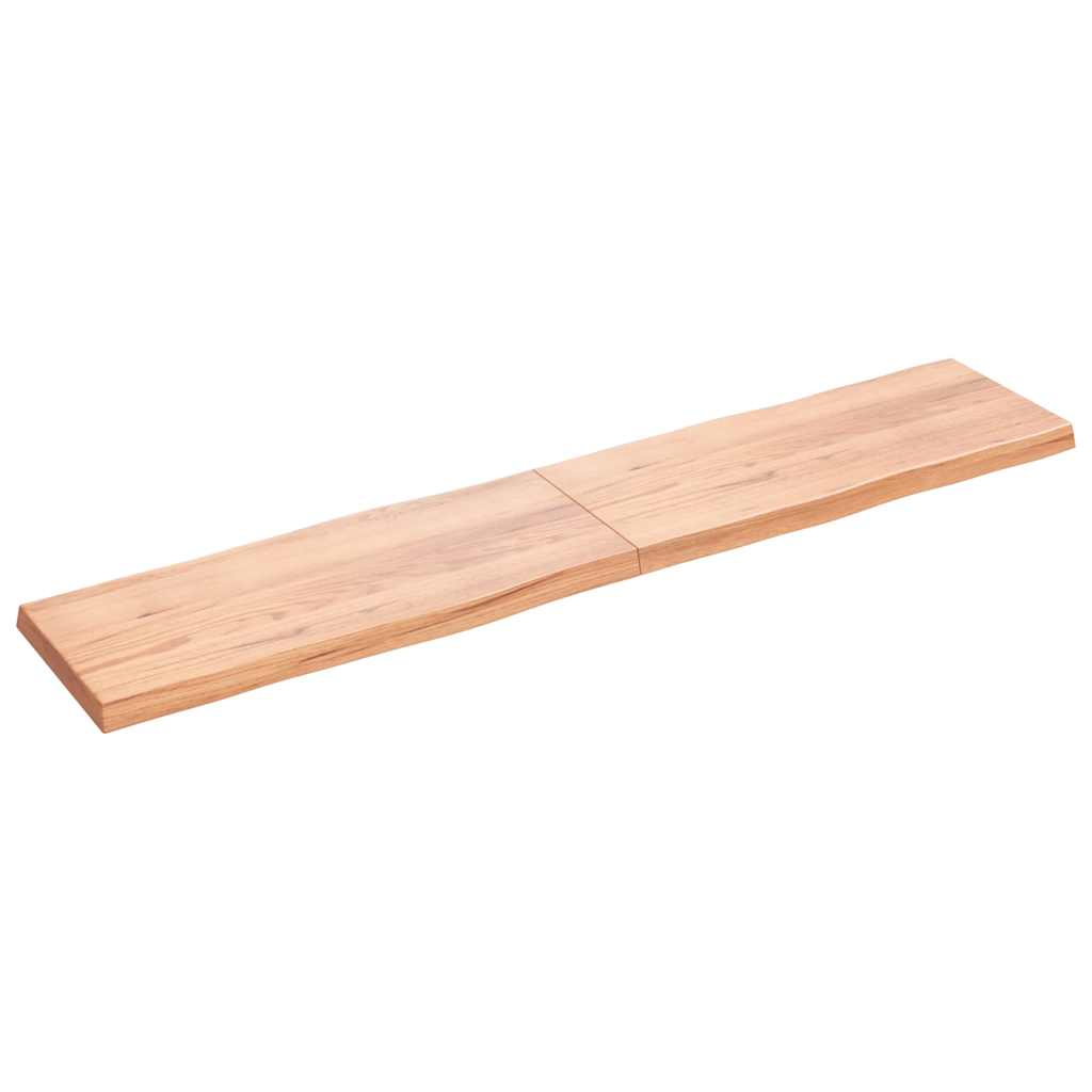 vidaXL Tafelblad natuurlijke rand 200x40x(2-6) cm eikenhout lichtbruin afbeelding