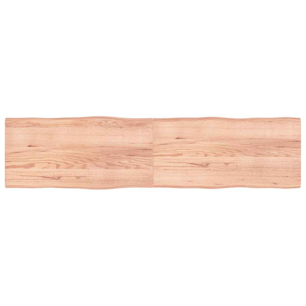 vidaXL Tampo mesa 200x50x4 carvalho tratado borda viva castanho-claro