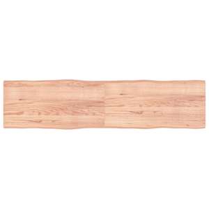 Stolní deska hnědá 200x50x(2-4)cm ošetřený dřevo živá hrana