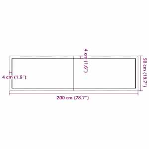 Stolní deska hnědá 200x50x(2-4)cm ošetřený dřevo živá hrana - obrázek 10