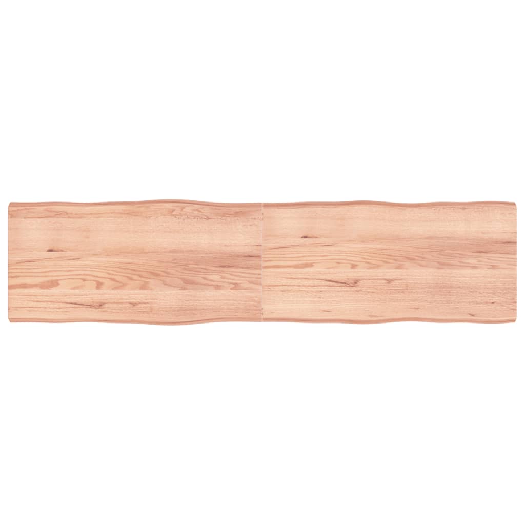 Stolní deska hnědá 200x50x(2-6)cm ošetřený dřevo živá hrana