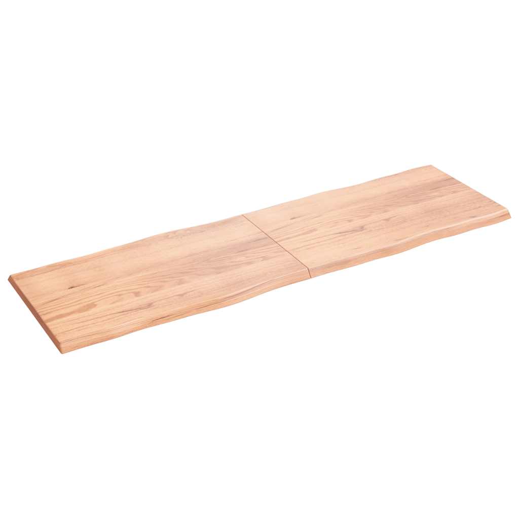 vidaXL Tafelblad natuurlijke rand 200x60x(2-4) cm eikenhout lichtbruin afbeelding