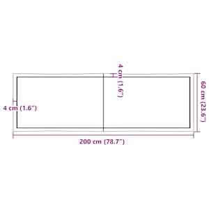 Stolní deska hnědá 200x60x(2-4)cm ošetřený dřevo živá hrana - obrázek 10