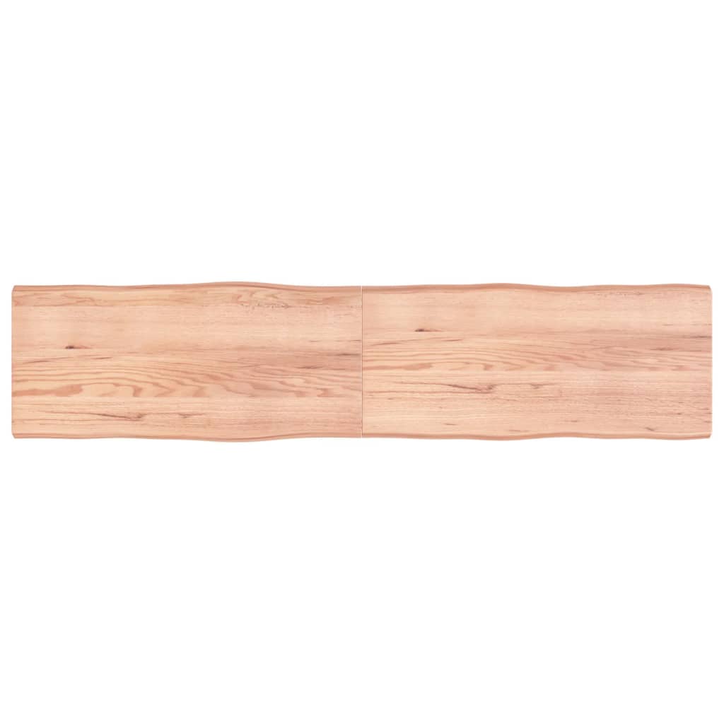vidaXL Stolní deska hnědá 220x50x(2-4)cm ošetřený dřevo živá hrana