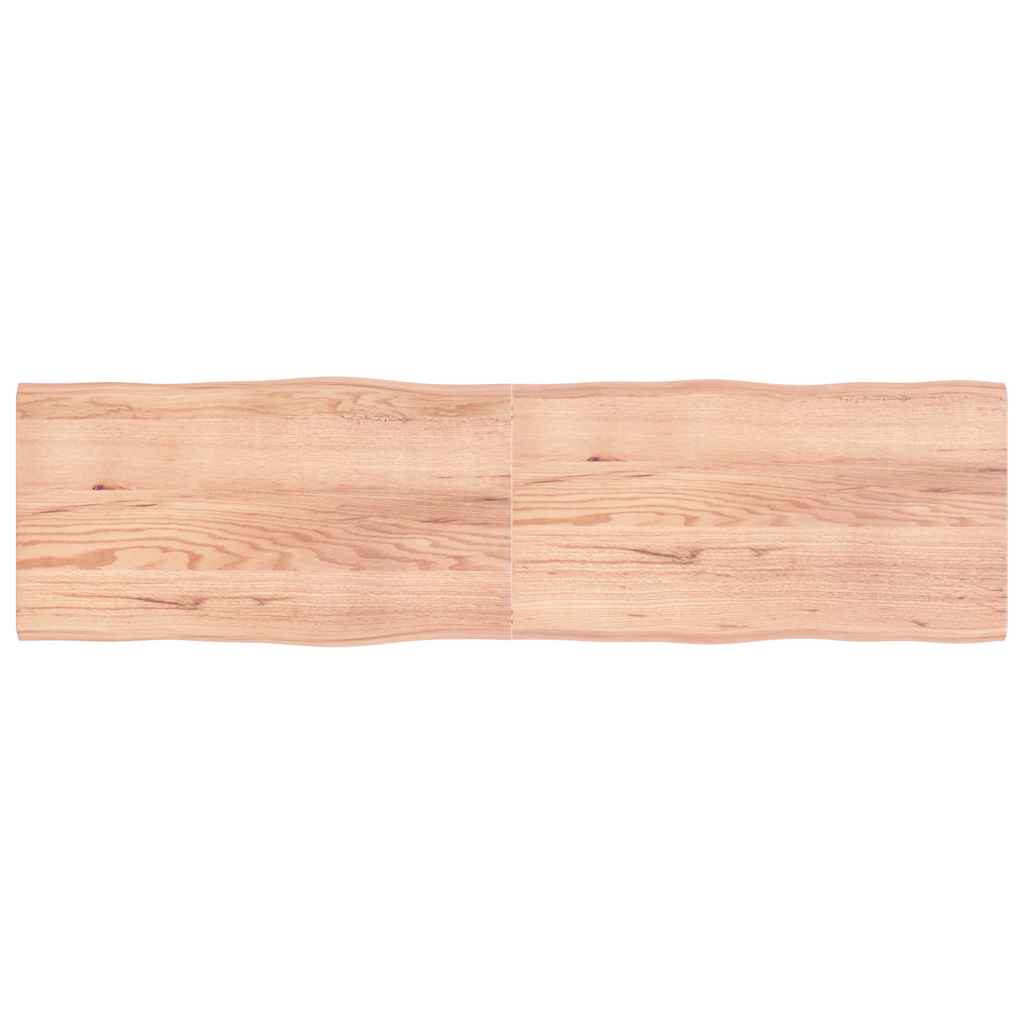 vidaXL Tampo mesa 220x60x4 carvalho tratado borda viva castanho-claro