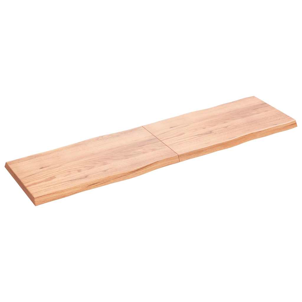 vidaXL Tafelblad natuurlijke rand 220x60x(2-6)cm eikenhout lichtbruin afbeelding