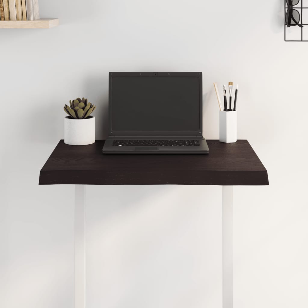 vidaXL sötétbarna kezelt tömör asztallap 60x40x(2-4) cm