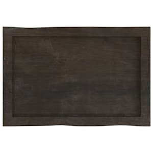 Stolní deska tmavě hnědá 60x40x(2-4)cm ošetřený dub živá hrana - obrázek 5