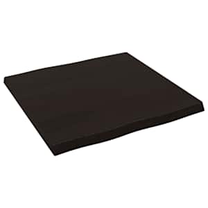 Stolní deska tmavě hnědá 60x60x(2-4)cm ošetřený dub živá hrana - obrázek 4