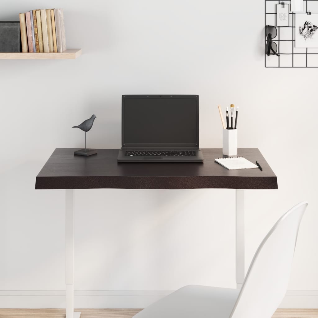 vidaXL sötétbarna kezelt tömör asztallap 80x40x(2-4) cm