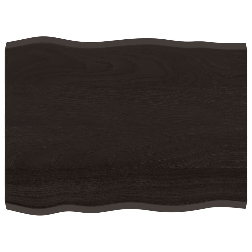 vidaXL Tafelblad natuurlijke rand 80x60x(2-4) cm eikenhout donkerbruin, foto 3
