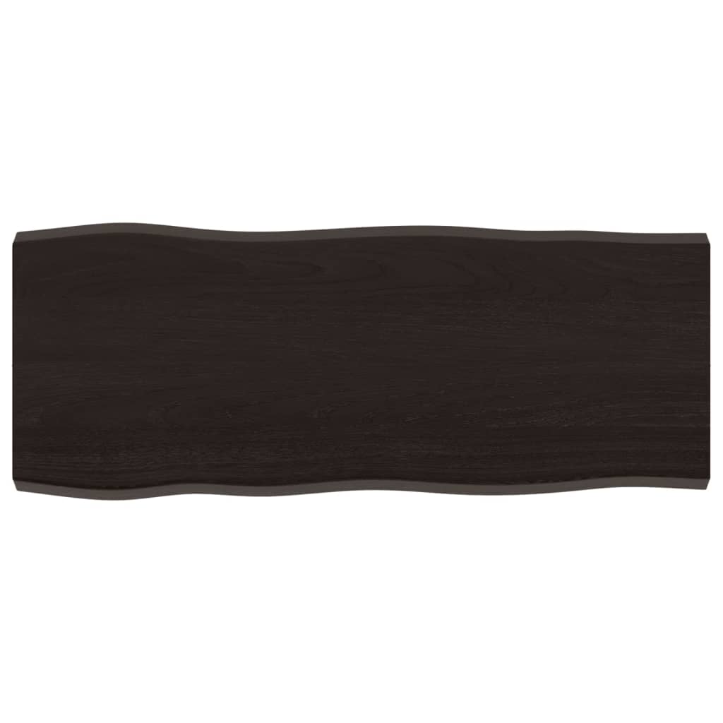 vidaXL Stolní deska tmavě hnědá 100x40x(2-4)cm ošetřený dub živá hrana