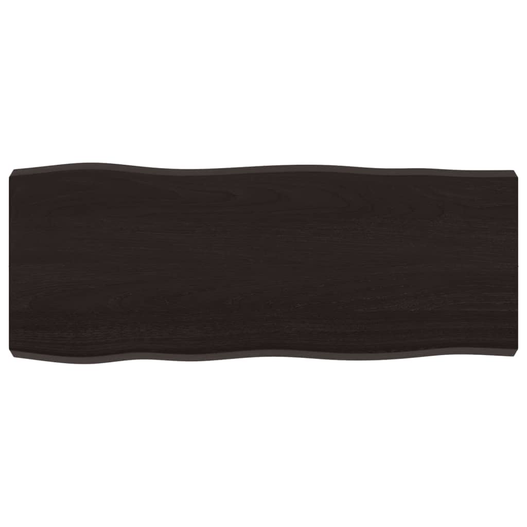 vidaXL Tafelblad natuurlijke rand 100x40x(2-6)cm eikenhout donkerbruin, foto 3