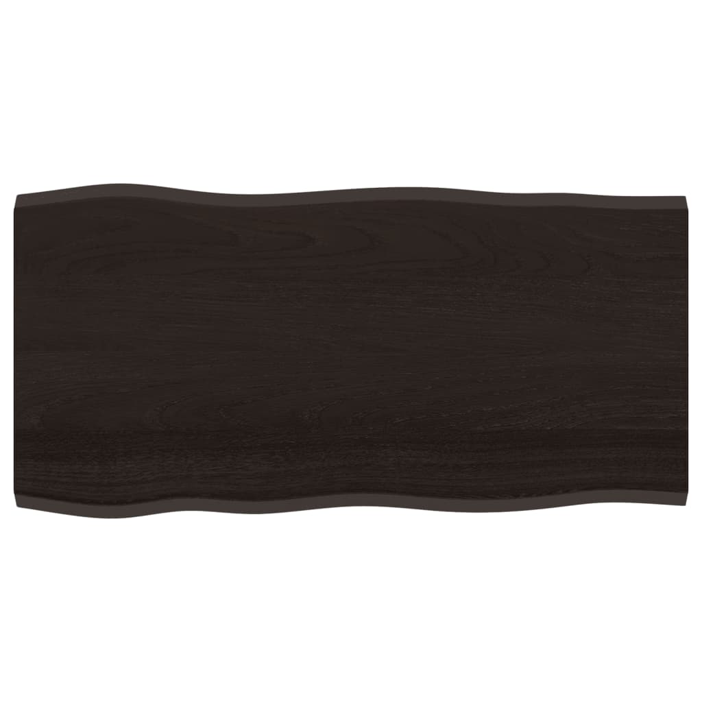 vidaXL Stolní deska tmavě hnědá 100 x 50 x 2cm ošetřený dub živá hrana