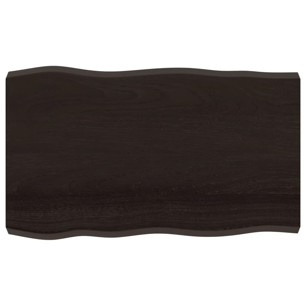 vidaXL StolnĂ­ deska tmavÄ› hnÄ›dĂˇ 100x60x(2-6)cm oĹˇetĹ™enĂ˝ dub ĹľivĂˇ hrana