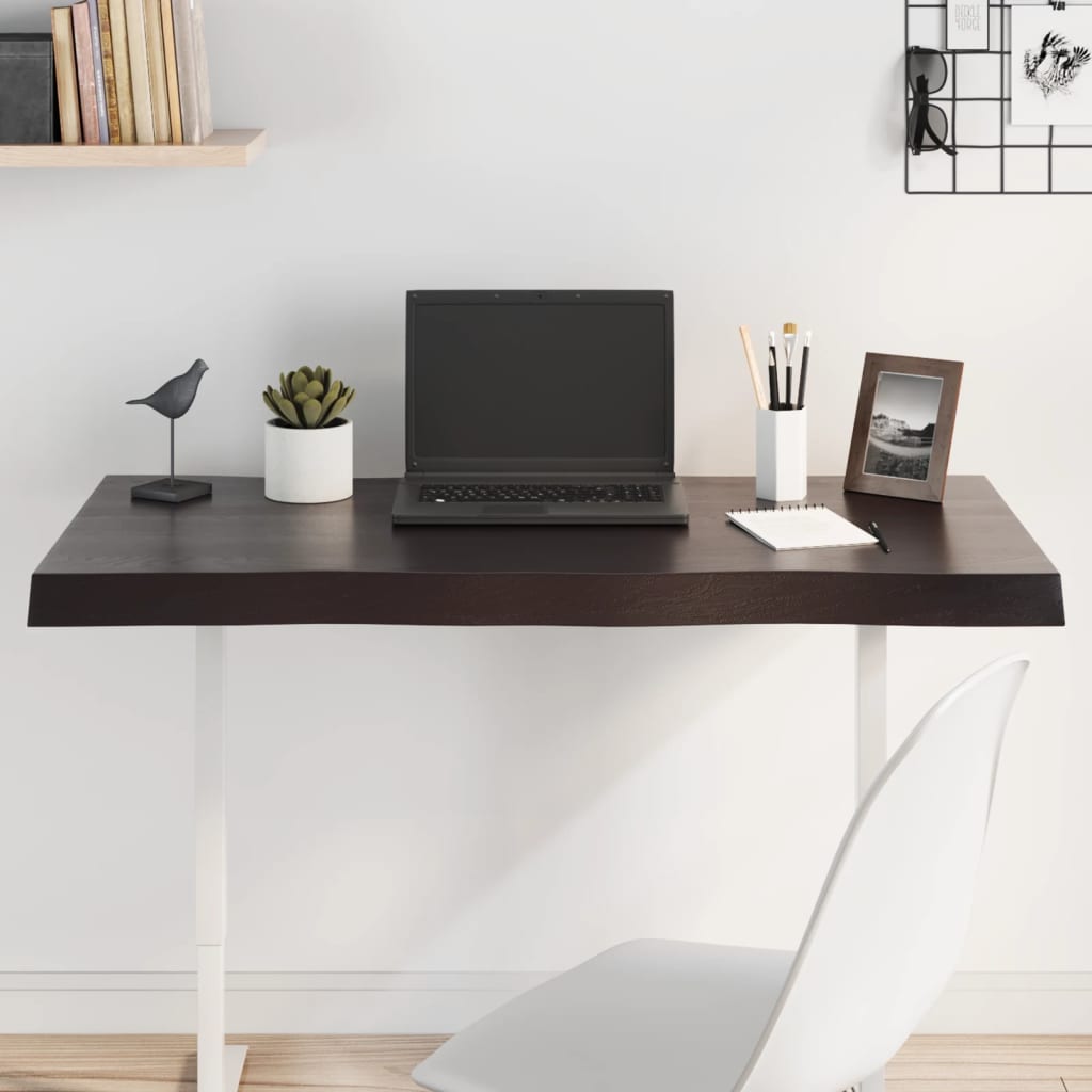 vidaXL Blat masă, 100x60x(2-6) cm, maro, lemn tratat contur organic