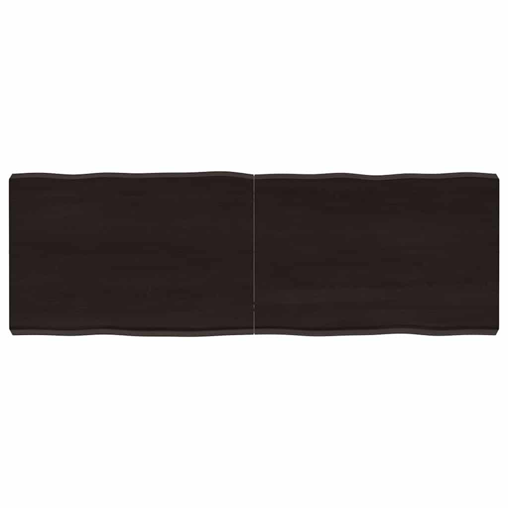 vidaXL StolnĂ­ deska tmavÄ› hnÄ›dĂˇ 120x40x(2-6)cm oĹˇetĹ™enĂ˝ dub ĹľivĂˇ hrana