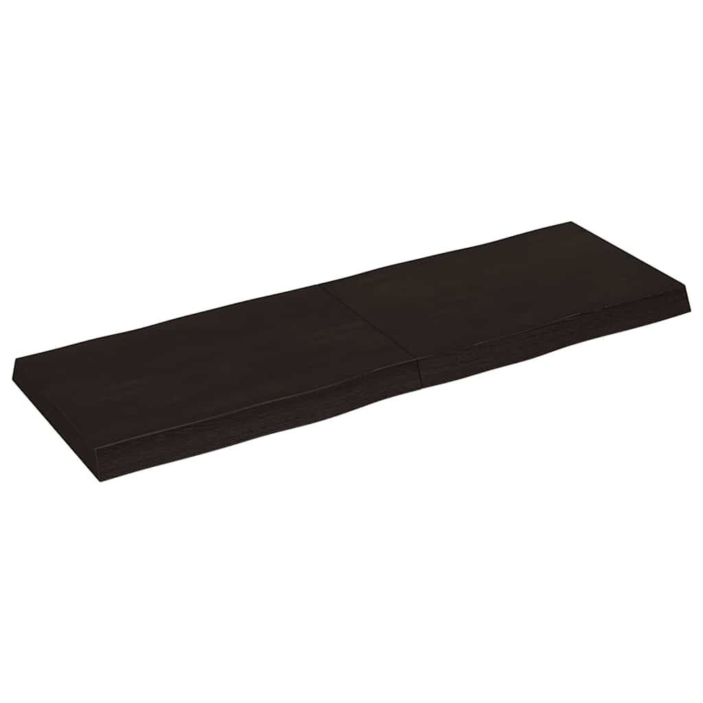 vidaXL Tafelblad natuurlijke rand 120x40x(2-6)cm eikenhout donkerbruin afbeelding