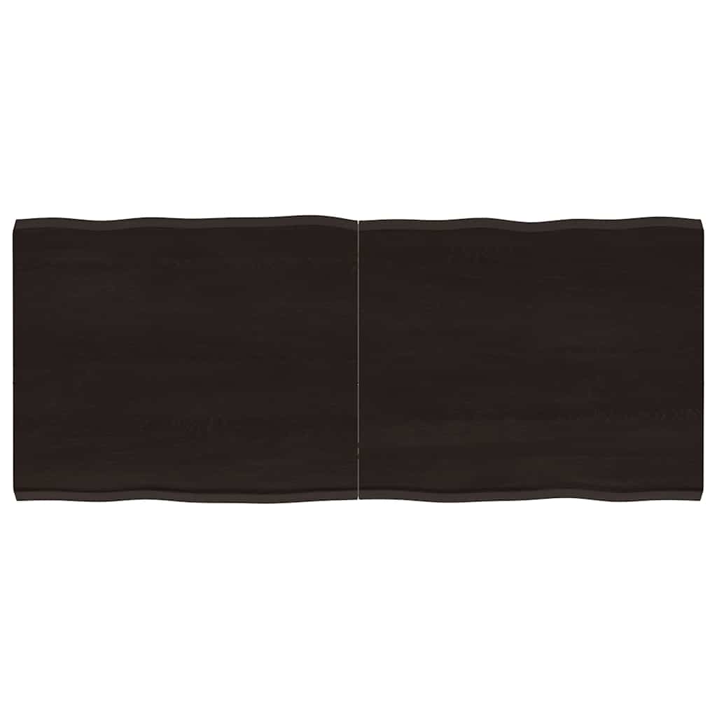 vidaXL Tampo mesa 120x50x4 carvalho tratado borda viva cinza-escuro