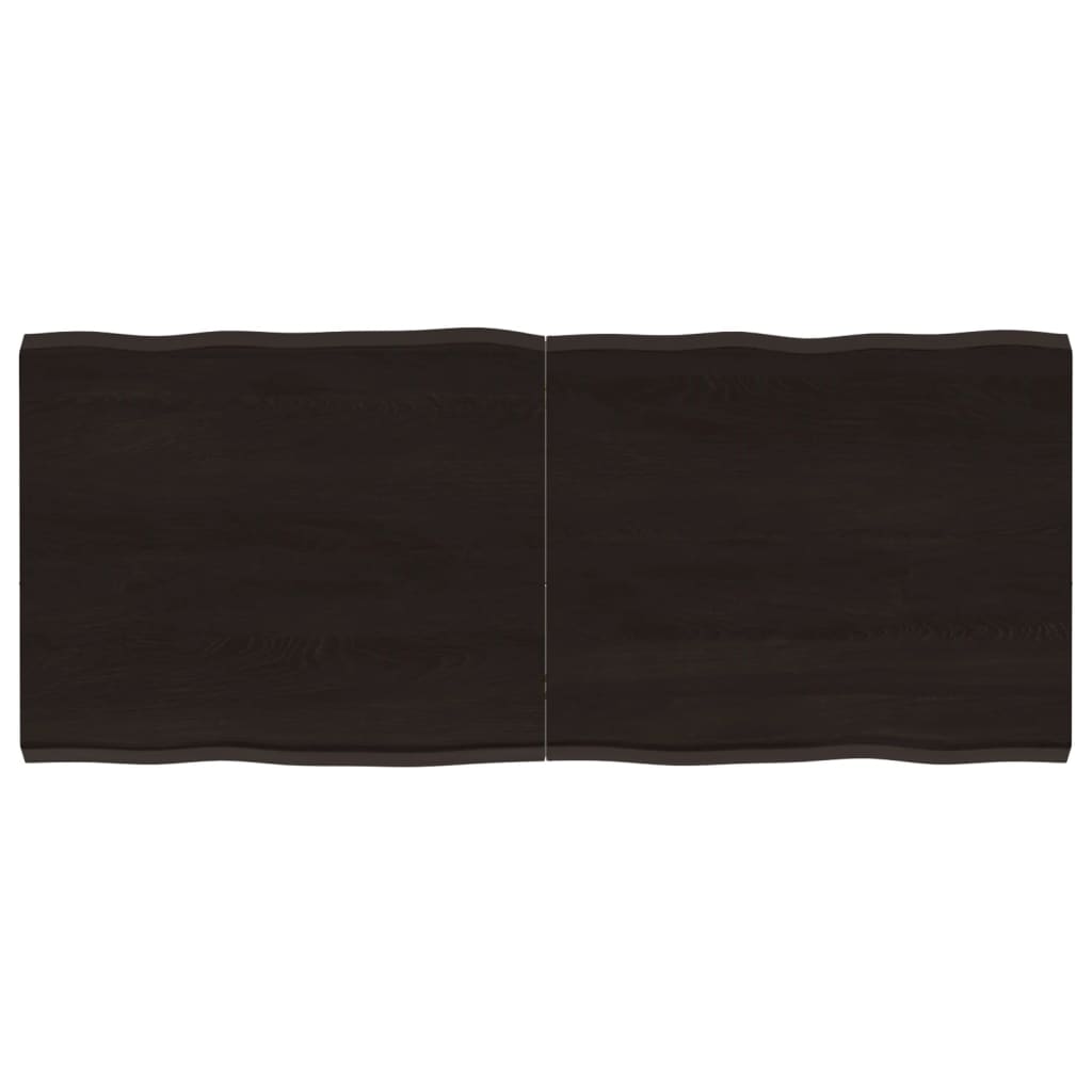 vidaXL StolnĂ­ deska tmavÄ› hnÄ›dĂˇ 120x50x(2-4)cm oĹˇetĹ™enĂ˝ dub ĹľivĂˇ hrana