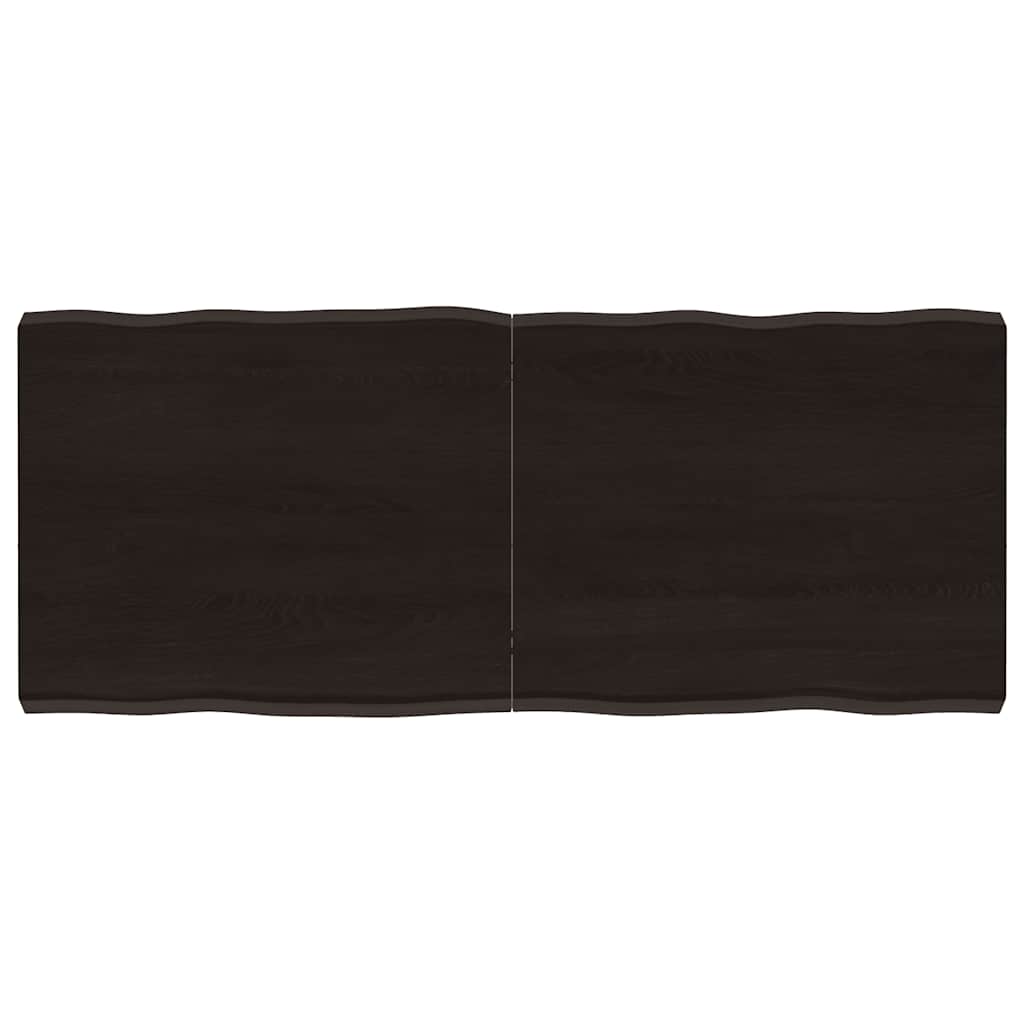 vidaXL StolnĂ­ deska tmavÄ› hnÄ›dĂˇ 120x50x(2-6)cm oĹˇetĹ™enĂ˝ dub ĹľivĂˇ hrana