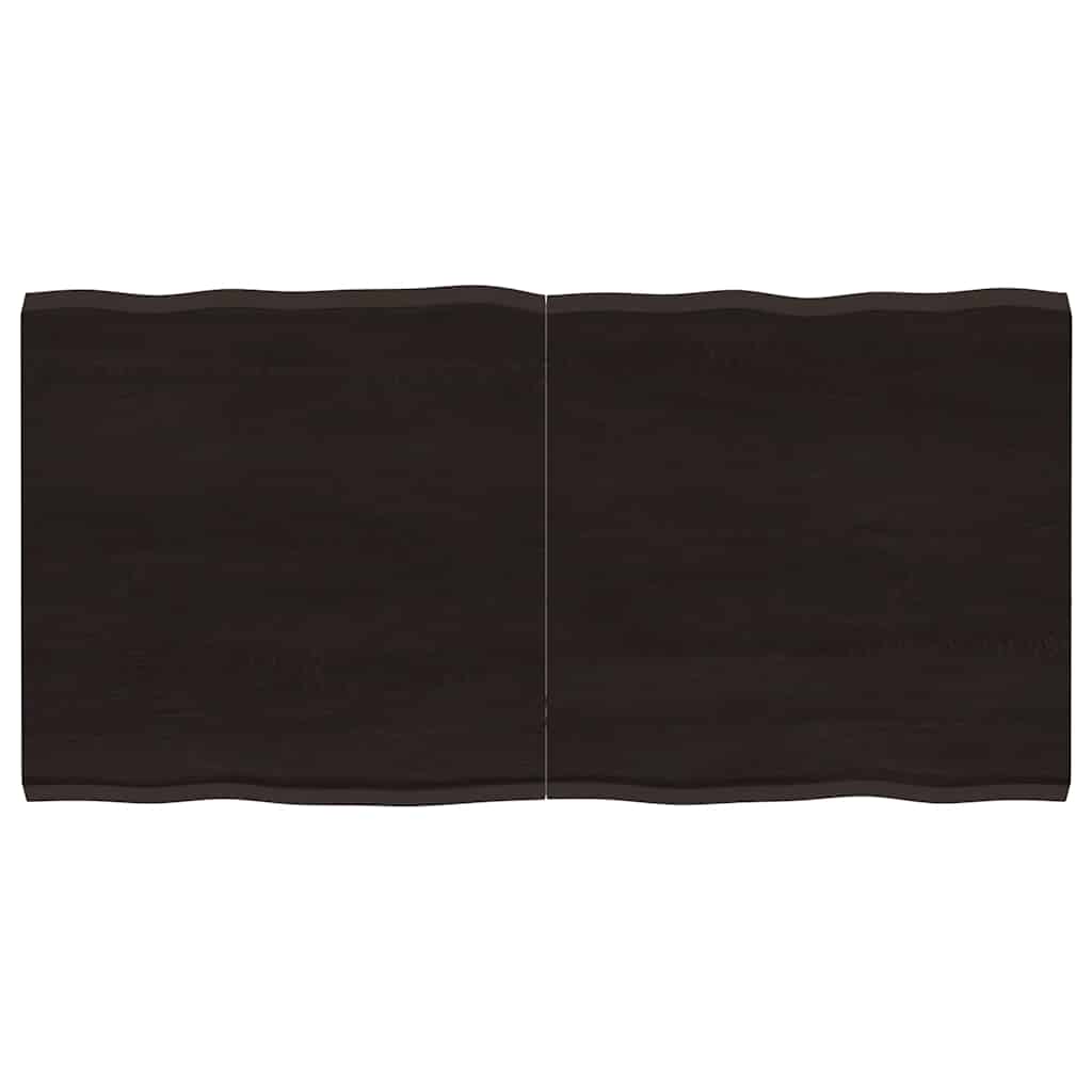 vidaXL StolnĂ­ deska tmavÄ› hnÄ›dĂˇ 120x60x(2-4)cm oĹˇetĹ™enĂ˝ dub ĹľivĂˇ hrana