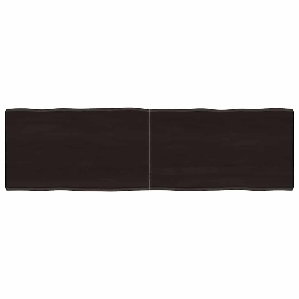 vidaXL Piano Tavolo Marrone Scuro 140x40x(2-4)cm Rovere Non Trattato